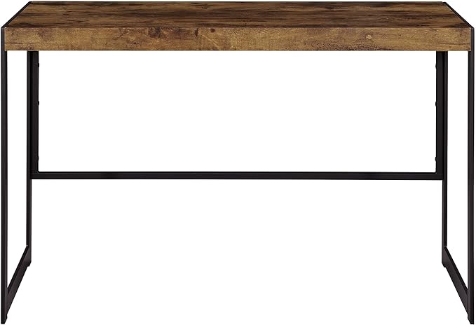 Coaster Home Furnishings – Estrella – Engineered Wood – 47-Inch Writing Desk with Farmhouse Style Gunmetal Legs and Spacious Top – Home Office &amp Living Room – Rustic Nutmeg - 800655