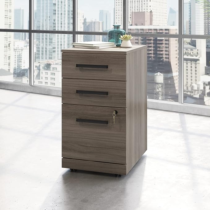 OfficeWorks by Sauder Affirm Mobile File L: 15.55'' x W: 19.45'' x H: 28.43'' Hudson Elm Finish