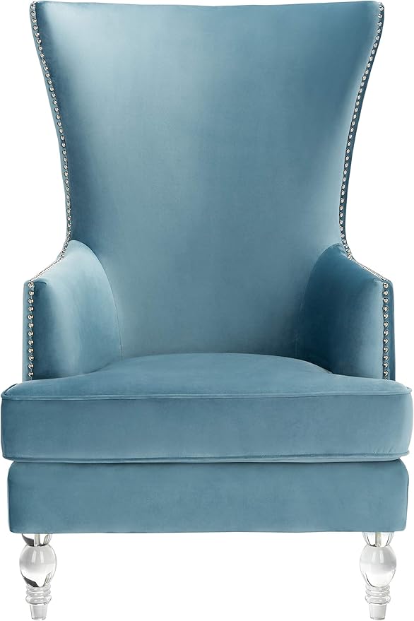 Safavieh Couture Geode Modern Light Blue Wingback Chair