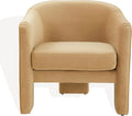 SAFAVIEH Couture Collection Londyn Light Brown Velvet Accent Chair (Fully Assembled)