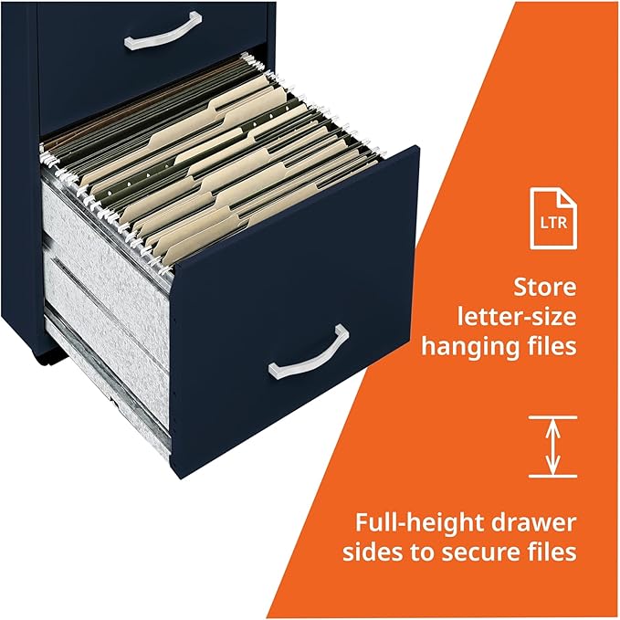 LYS SOHO Box/File/File Mobile Navy File Cabinet 3 Drawer