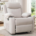 Manual Recliner Chair for Adults Small Recliners for Small Spaces Nursery Recliner with Adjustable Backrest Cup Holders and Side Pockets Reclining Chair for Living Room Beige
