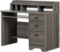 South Shore Versa Computer Desk with Hutch Gray Maple
