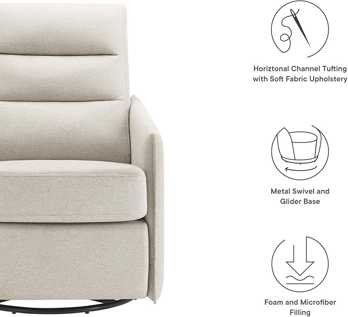 Modway EEI-6738-OAT Etta Upholstered Fabric Lounge Chair Oatmeal