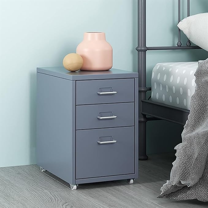 Rolling File Cabinet Metal File Cabinet Cabinet with Wheels 3/5 /6/8 Drawers Vertical Filing Cabinet for Home/Office (Color : Dark Gray Size : 6 Drawer)
