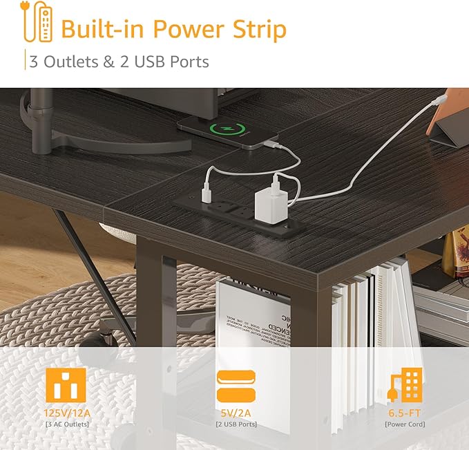 DLisiting Small L Shaped Gaming Desk with Shelves 40 Inch Small Corner Computer Gaming Desk for Boys Teens Bedroom Study Work PC Desks for Home Office Bedroom Black