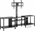 IRONCK 79 Inch TV Stand for TVs up to 85 Inch with Mount and Power Outlet 3 Tiers TV Console with Storage Shelves Entertainment Center Steel Frame for Living Room Bedroom Black