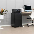 JULYFOX 2 Drawers Mobile File Cabinet W/Lock 27.2 inch Black Steel Filing Cabinet on Casters with 2 Keys Fully Extension Drawers Letter Legal A4 Size 300 lb Heavy Duty-Black
