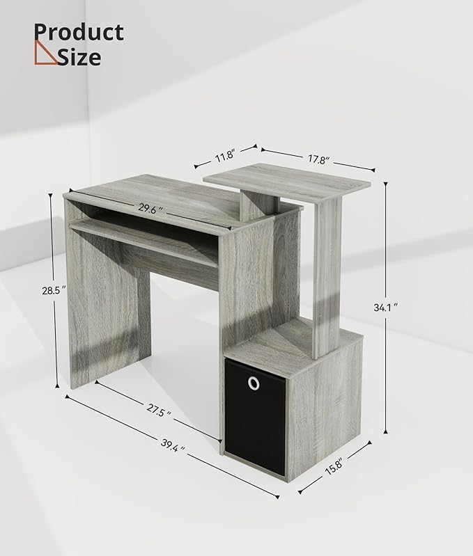 Working Desk with Keyboard Drawer Small Study Desk for Bedroom Home Workstation for Writing Working Studying