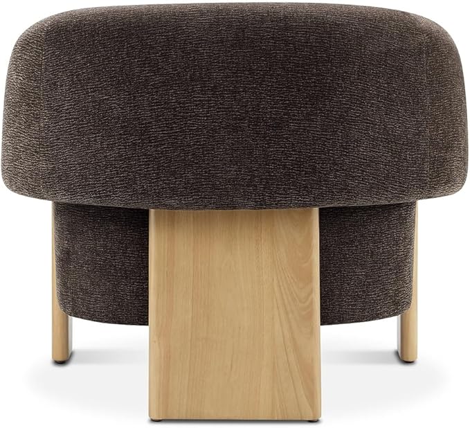CHERS Mid-Century Modern Accent Chair Upholstered Vintage Living Room Chairs with Wood Legs Luxury Velvet Fabric Green Accent Chair Comfy Lounge Armchair for Reading Nook Bedroom Office (Espresso)