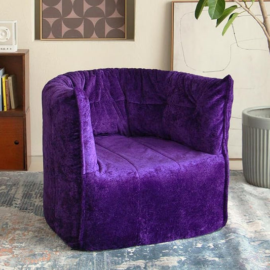 N&ampV Mid Century Brigantin Deep Relaxation Sofa Soft Premium Chenille for Living Room Bedroom and Office (Royal Purple Single)
