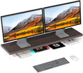 Dual Monitor Stand Riser 40 Large Computer Monitor Stands for 2 Monitors Wooden Desktop Organizer Shelf for Office Desk Computer Laptop TV Monitor Printer