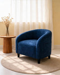 GarveeHome Accent Barrel Chair Armchair for Living Room Club Chair with Soft Padded Seat &amp Sturdy Legs for Bedroom Waiting Room Reception Chairs(Navy Blue)