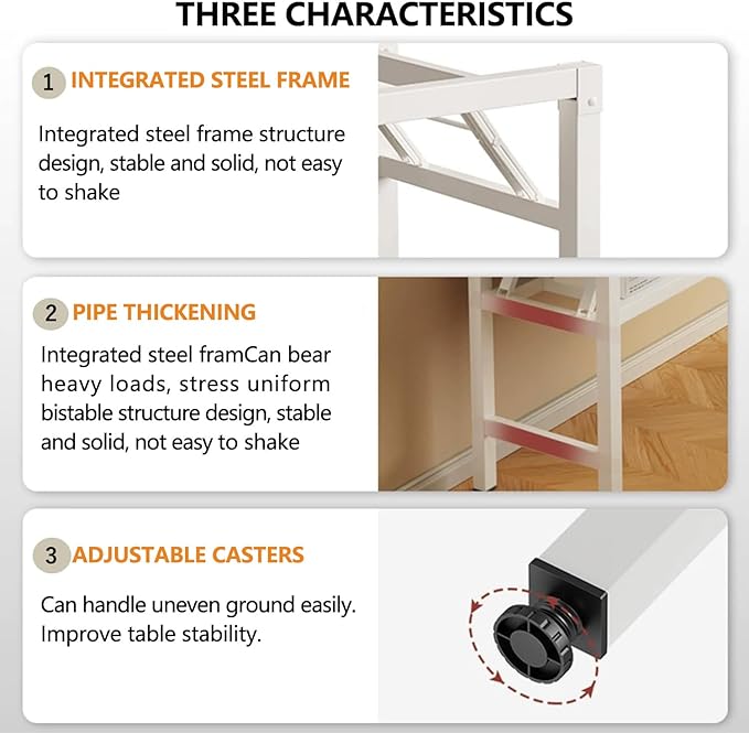 31.5 Inch Folding TableSquare Folding Desks for Small SpaceSmall Foldable Desk No AssemblyBlack.