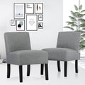 Bigacc Dining Room Chairs Set of 2 Elegant Design Dining Chairs Accent Chair for Kitchen Chairs Armless Fabric Chair Modern Living Room Chairs Sofa Grey