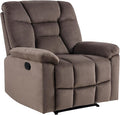 EBELLO Manual Recliner Chair for Adults with Soft Padded Headrest and Backrest Overstuffed Single Recliner Sofa Chair for Living Room Dark Brown