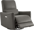 CHITA Power Recliner Chair Swivel Glider FSC Certified Upholstered Faux Leather Living Room Nursery Reclining Sofa Chair with Lumbar Support Charcoal