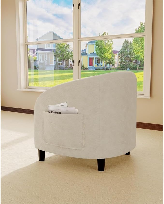 Accent Chair for Living Room Chairs Reading Chair for Bedroom Scooped Arm Chair Mid Century Modern Accent Chairs Upholstered Comfy Chair for Bedroom Waiting Room Reception Chairs Boucle