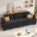 Apicizon 89 Black Couch for Living Room Comfy Couch Clound Sofa 3 Seater Sofa Modern Couches with Removerable Cover for Bedroom Chenille