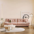 105 Comfy Cloud Sectional Couch 3 Seats Larger Sofa with 2 Pillows Minimalist Couch Modern Couches for Living Room Apartment Bedroom Office Pink