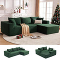 110” Cloud Sectional Couch Boneless Sofa for Living Room Modular Sectional Sofa with Deep Seat Comfy Fluffy Couch with L-Shaped Chaise No Assembly Required (Right-Facing Chaise Green)