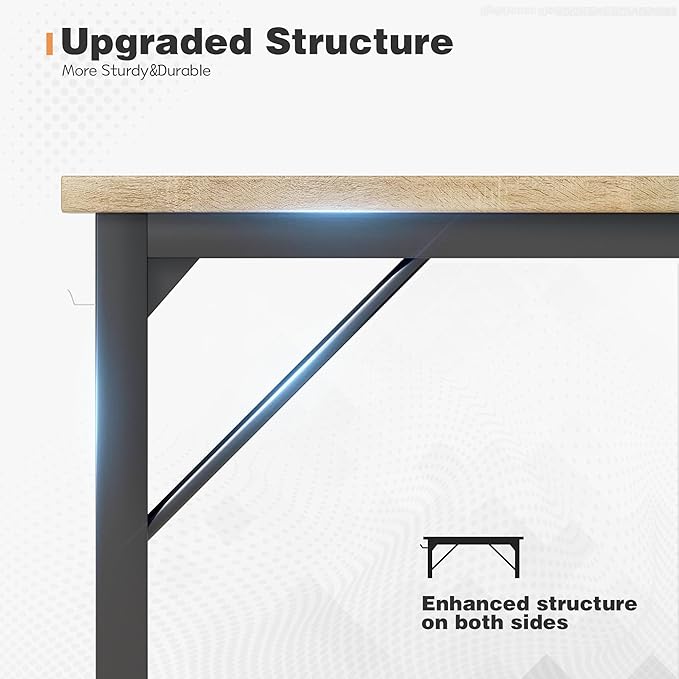 Shahoo Office Computer Desk 40 Inch Student Home Table for Writing Work with Headphone Hook and Storage Bag Light Oak