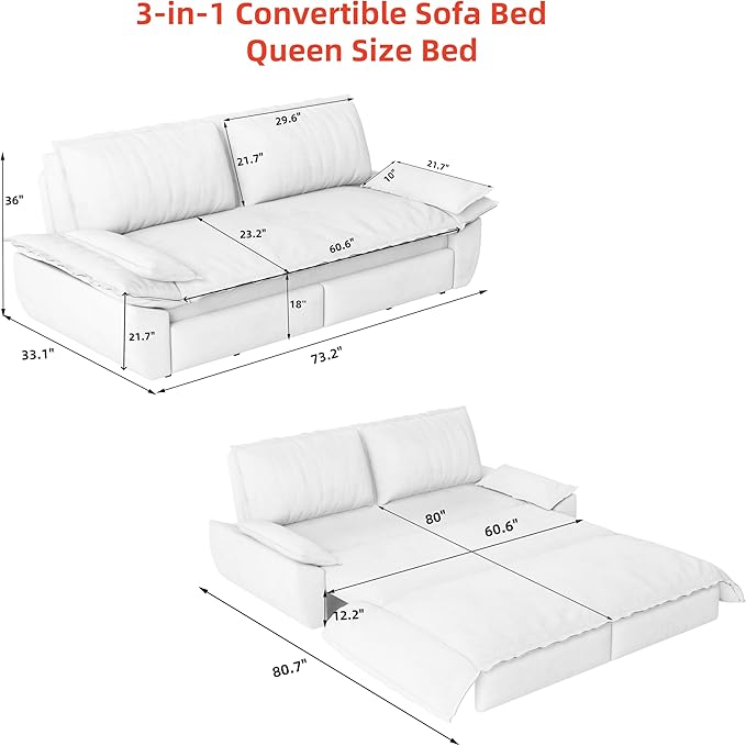 Pull Out Sofa Bed Queen 3 in 1 Convertible Sleeper Sofa Couch with Pullout Bed Comfy Futon Sofa cama moderno Velvet Recliner Loveseat for Living Room Apartment Small Space 70 Pink