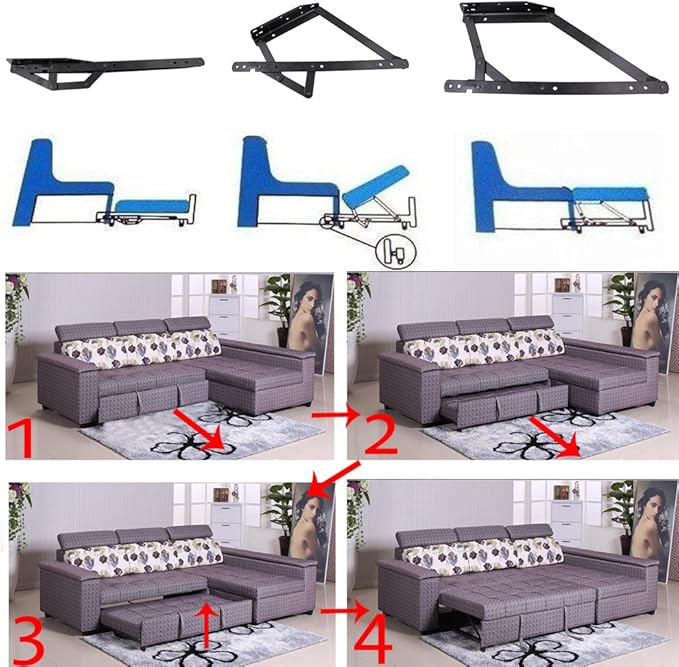Sofa Couches Bed Functional Futon Hinge Hardware Sofa Converted into Bed