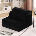 Tiita Convertible Folding Sofa Bed Single Size for Adults with Pillow Plush Fabric Floor Mattress Couch Bed Washable Cover &amp Side Pocket Guest Room Dorm Apartment Living Room Black