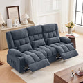 Recliner Sofa with Cup Holders for Living Room 3 Seat Manual Oversized Recliner Chiar with Ergonomic Side Pocket for Adult