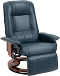 Recliner Armchair with Footrest Headrest and Swivel Base PU Upholstery Ideal for Living Room Comfort