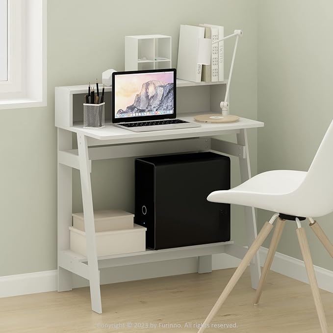 Furinno Simplistic A Frame Computer Desk Regular White