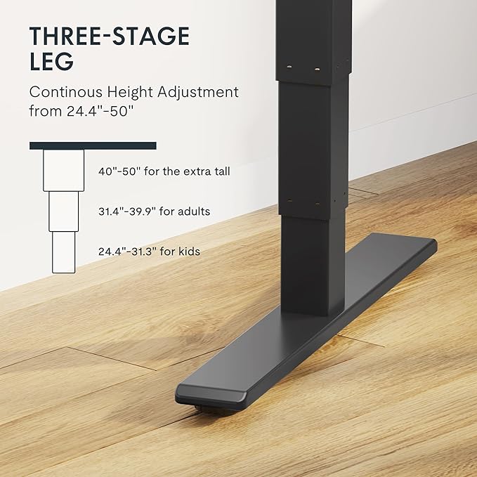 FLEXISPOT E6 MAX Solid Wood 71x30 Inch Dual Motor 3-Stage Heavy Duty Standing Desk 330lbs Weight Capacity Height Adjustable Desk w/Cable Management &amp Wheels(Butcher Block Rubberwood + Black Fram
