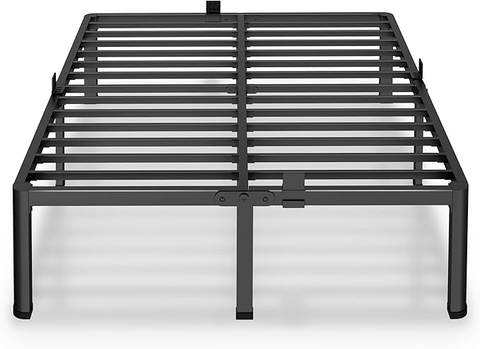 MAF 12 Inch California King Metal Platform Bed Frame with Round Corner Legs Mattress Slide Stopper 3000 LBS Heavy Duty Steel Slats Support No Box Spring Needed Noise Free