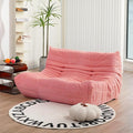 N&ampV Fireside Loveseat Mid Century Armless Twin Size Floor Sofa Soft Premium Corduroy Floor Lounge Chair Foam Sofa Accent Chair for Living Room Bedroom and Office Salmon