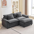 Sectional Sofa Comfy Cloud Couch for Living Room with Pillows Modern Velvet Sofa Sleeper Deep Couches with Ottoman (Grey 3-Seat)