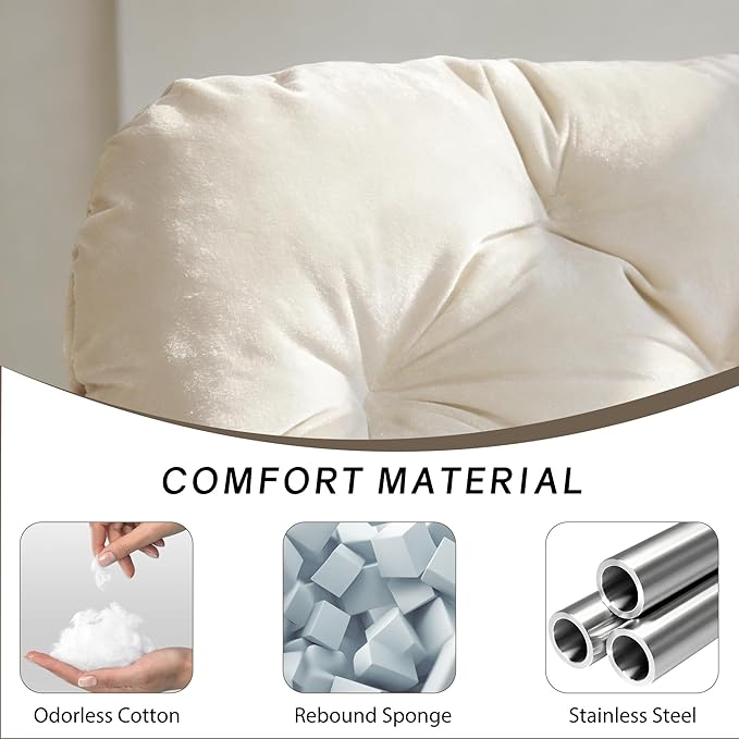 YOXIFOC Modern Style Recliner Armchair with Footrest Multifunctional Leisure Chair with Thickened Cushion and Phone Holder Suitable for Bedroom/Living Room Reading Chair/Garden/Patio (White)