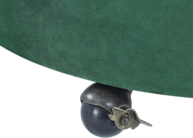 360° Swivel Accent Barrel Chair Velvet Comfy Round Chair with Button Tufted Design &amp 4 Moveable Wheels Upholstered Modern Lounge Reading Chairs for Living Room Bedroom Apartment Clubs(Green)