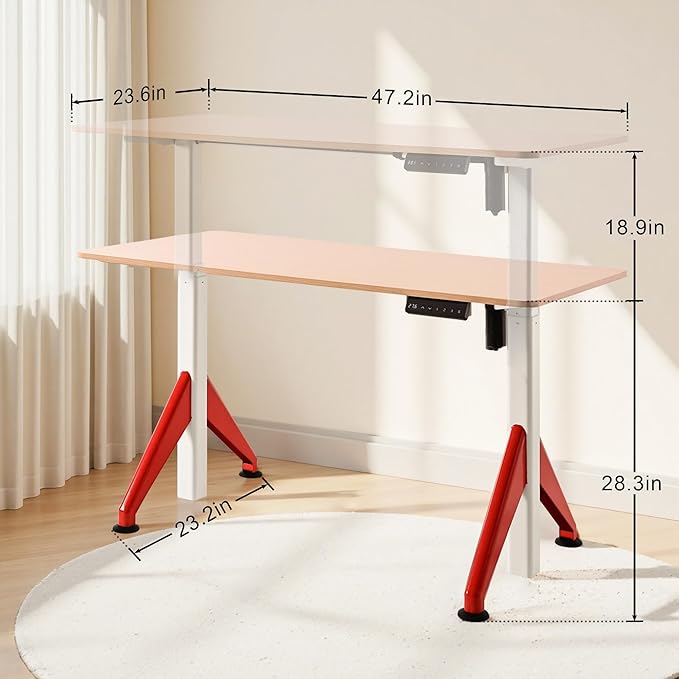 Fromann Electric Sit Standing Desk 47.2×23.6 Inches Height Adjustable Sit Stand up Desk for Home Office (Maplecolor)