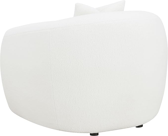 Coaster Home Furnishings - Isabella - Upholstered Accent Chair with Curved Backrest Sloped Armrests and Black Legs - Living Room - Ivory - 509873