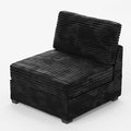 Modular Sectional Couch Mix and Match Pieces for Living Room Comfy Cloud Couches with Movable Ottoman DIY Combination Plush Corduroy Black