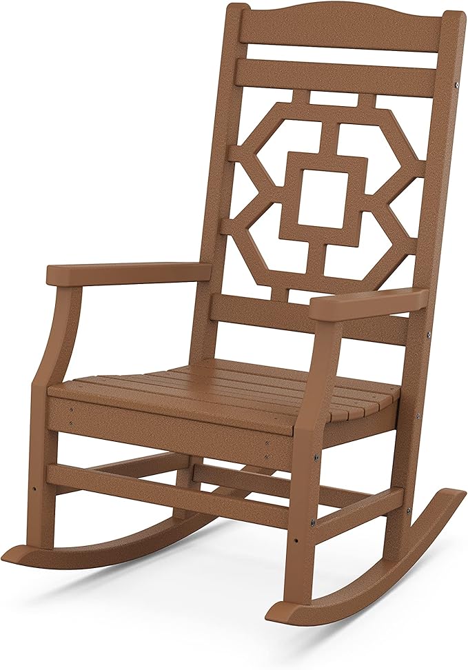 Martha Stewart by POLYWOOD® Chinoiserie Rocking Chair in Teak