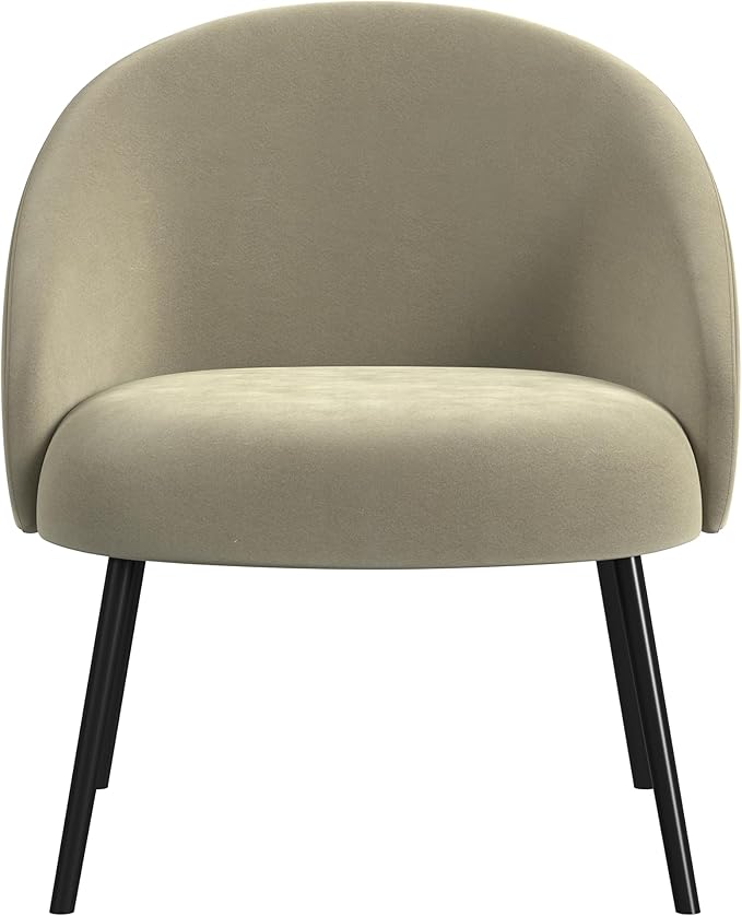 Homepop Home Decor | Upholstered Modern Accent Chair | Accent Chairs for Living Room &amp Bedroom | Decorative Home Furniture Taupe Velvet