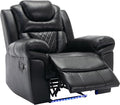 ERYE Manual Recliner Chair with LED Light Strip for Living Room Bedroom Manual Reclining Home Theater Seating Armchair Faux Leather Tufted