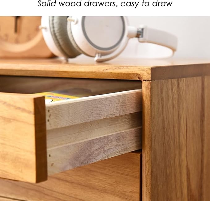 Wooden Desktop Storage Box with Drawers A4 File Cabinet Suitable for School and Office Supplies Three-Tier Wood Color(White3 Layer)