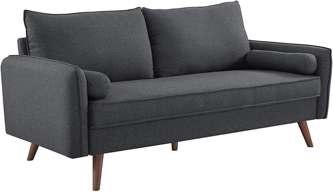 Modway Revive Contemporary Modern Fabric Upholstered Sofa In Gray