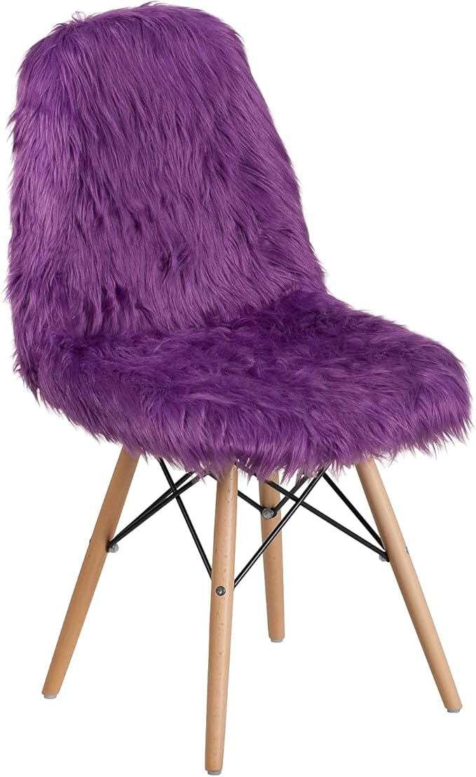 Flash Furniture Dinings 1 Pack Sponge Fabric Steel Beechwood Purple