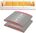 HAVARGO Couch Cushion Support High Density Foam 24X24X2.4 Inches Sofa Couch Supports for Sagging Cushions Light Grey 2Pc with Anti Slip Mesh Fabric