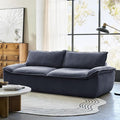 HULALA HOME 89 Oversized Boneless Couch 3 Seater Compressed Foam Sofa with Deep Seat Comfy Cloud Couch with Removable Seat and Back Cushions No Assembly Required Navy