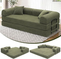 Convertible Sleeper Sofa Bed 1600lbs Weight Capacity Floor Sofa Bed with Fixed-Shape Frame Corduroy Foldable Couch for Small Space Lounge Mattress for Living Room Apartment Game Room (Green)